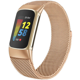 Surundo metal mesh loop Charge 6 band closeup shows a sleek adjustable strap for everyday wear.