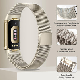 Surundo one-size-fitbit-charge-5-6-band range fits most wrists with precise hole adjustments.