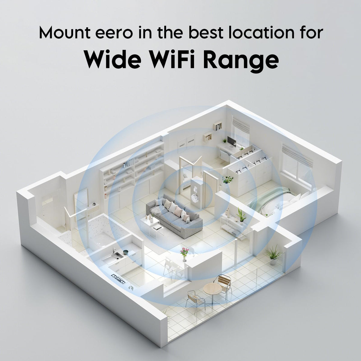 Survadv eero7 wall mount elevates the router for unobstructed signal flow
