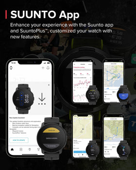 SUUNTO 9 Peak Pro 100m waterproof badge signals reliable performance in wet or rainy workouts