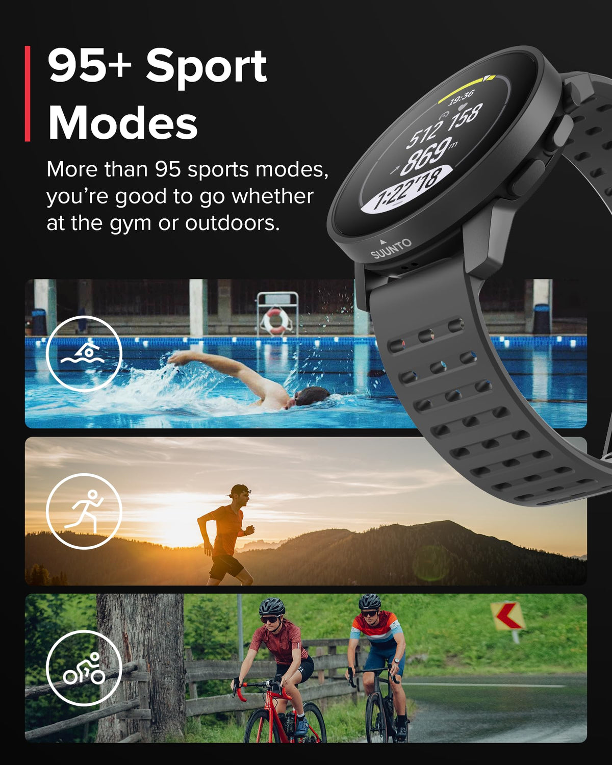 SUUNTO 9 Peak Pro durable materials close-up underlines titanium, stainless steel, and sapphire glass