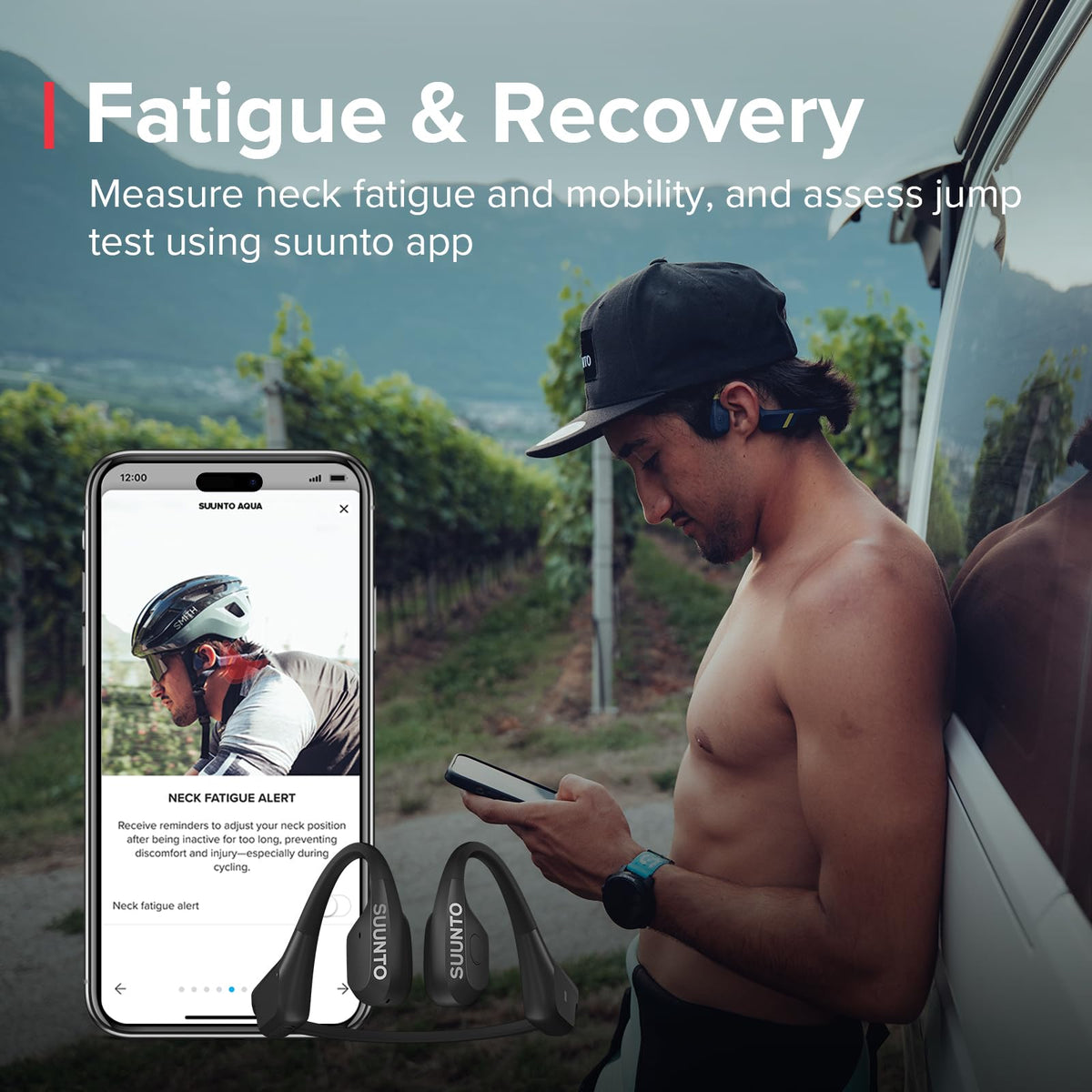 SUUNTO Aqua powerbank integration extends listening time during workouts.