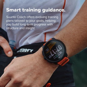 SUUNTO Race 2 lightweight titanium band emphasizes durable wear