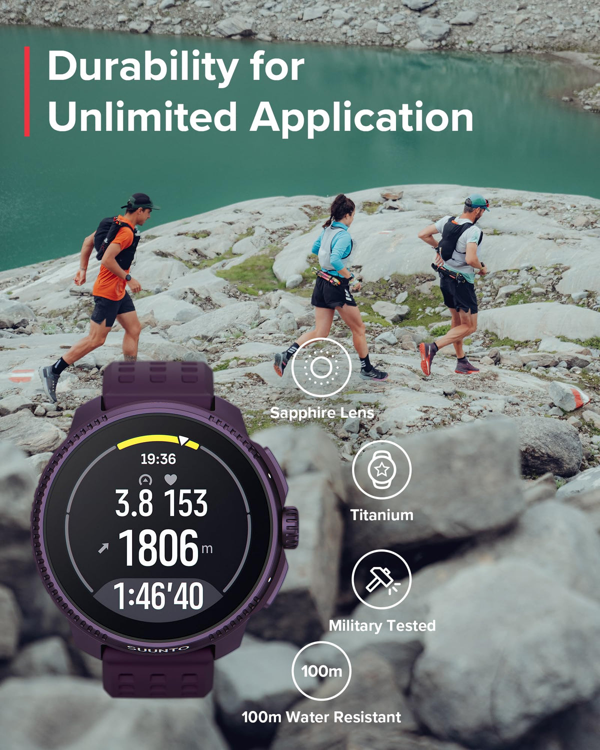 SUUNTO Race offline maps show routes, landmarks, and bearings for navigation