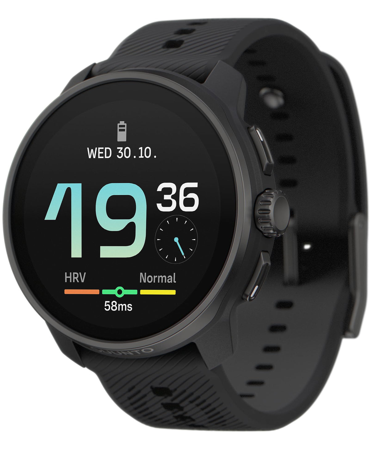 SUUNTO Race S with AMOLED front view for clear readability in bright conditions.