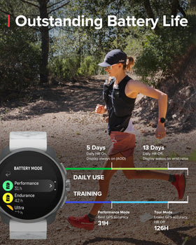 SUUNTO Race S long battery life supports extended training sessions