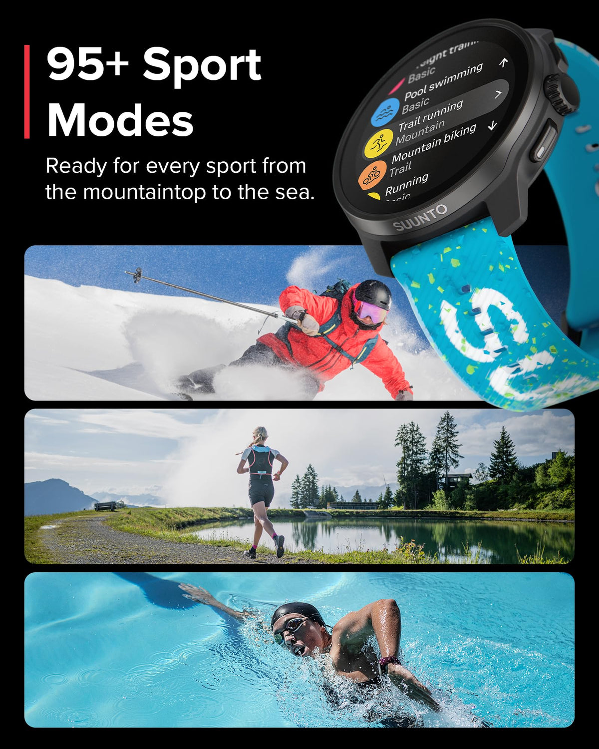 SUUNTO Race S dual-GNSS view ensures precise tracking in cities and trails.