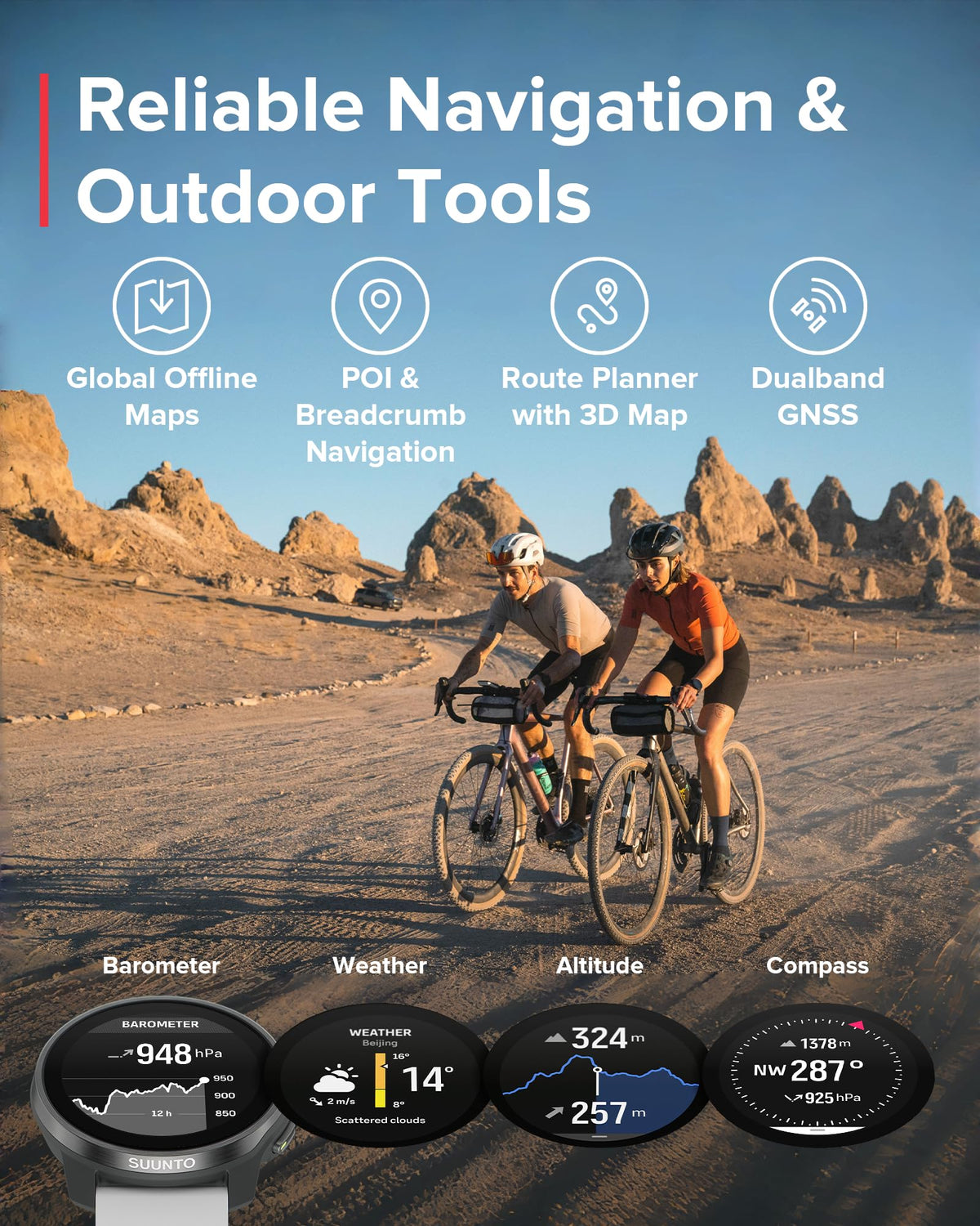 SUUNTO Race S offline maps provide global navigation without phone