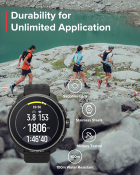 SUUNTO Race sapphire lens close-up highlighting durability and clarity