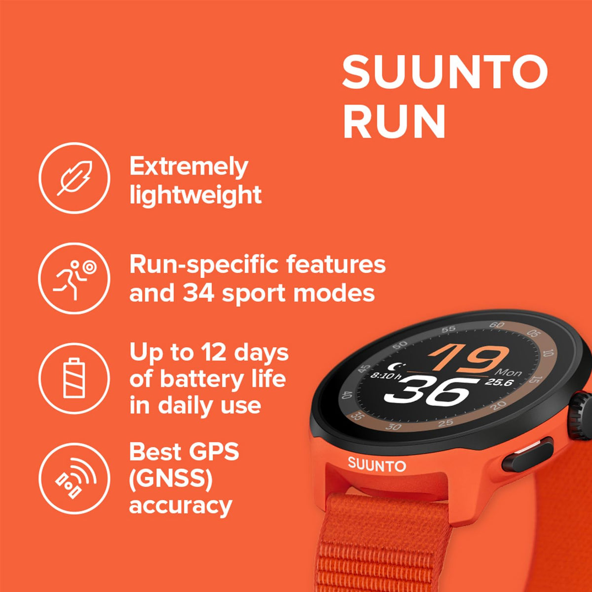 SUUNTO Run crown button enables quick access to widgets