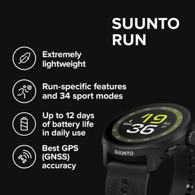 SUUNTO Run silicone strap provides lightweight comfort during daily workouts
