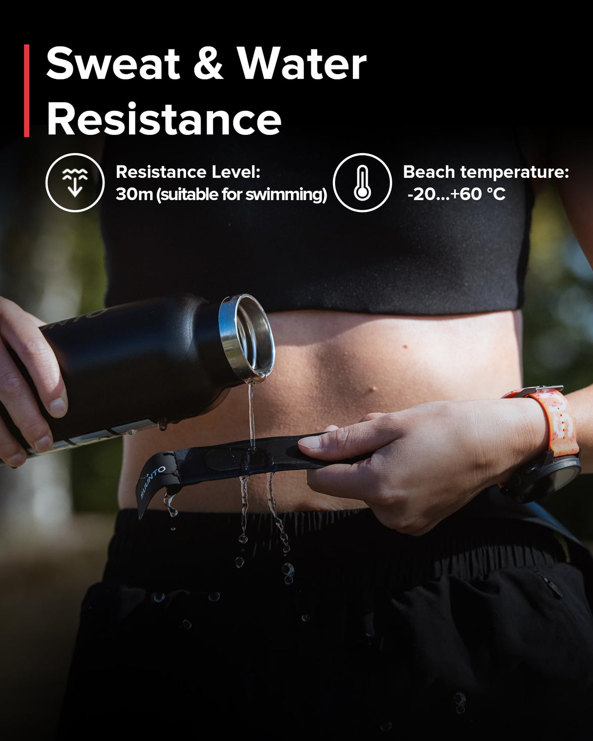 SUUNTO Smart Heart Rate Belt watch-compatibility works with key Suunto models.