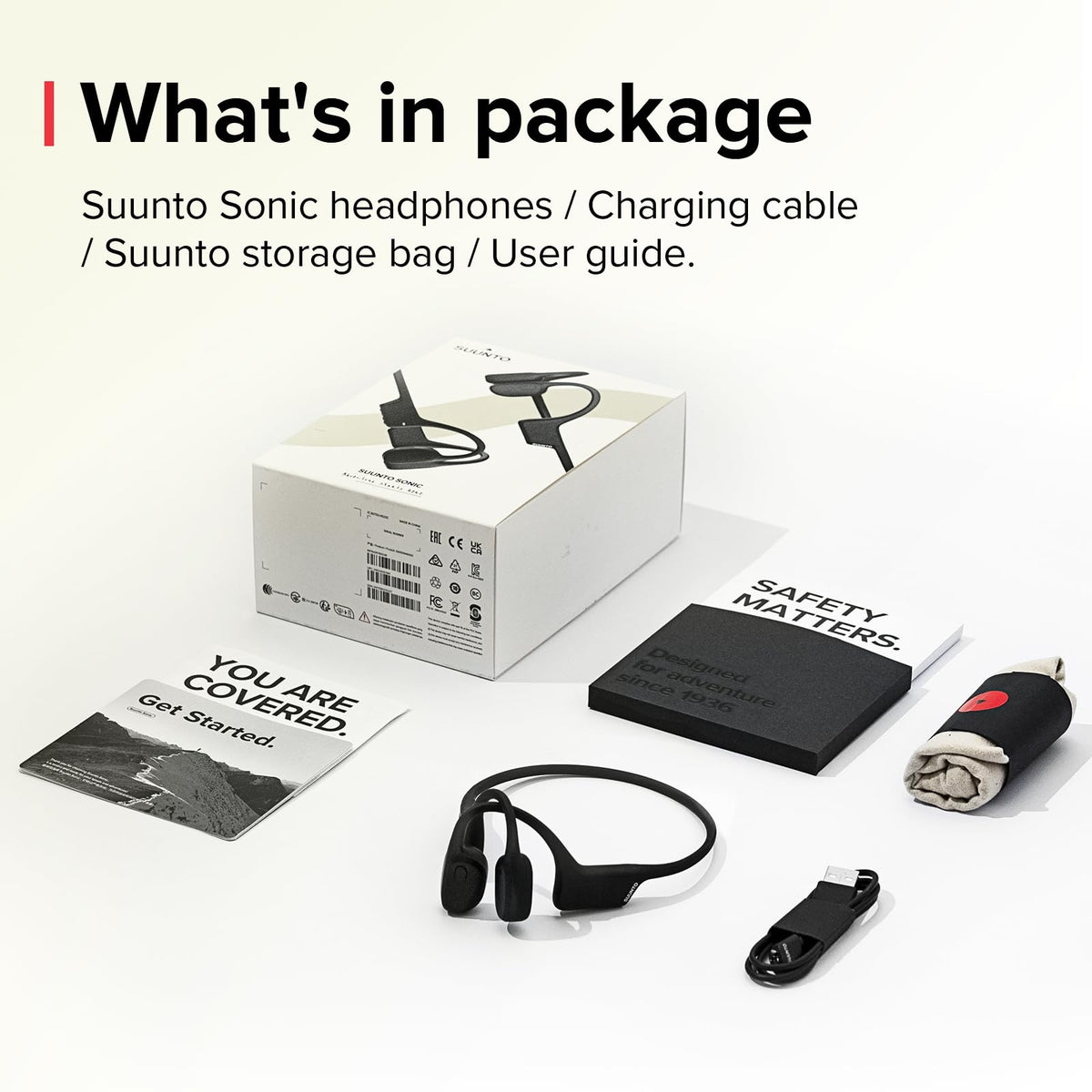 SUUNTO Sonic app settings screen displays battery and mode options