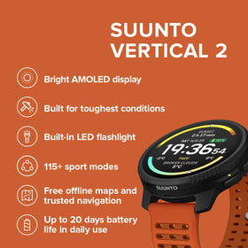 Suunto Vertical 2 AMOLED display bright in daylight on trail