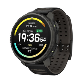 SUUNTO Vertical 2 with AMOLED display on a rugged trail for easy readability