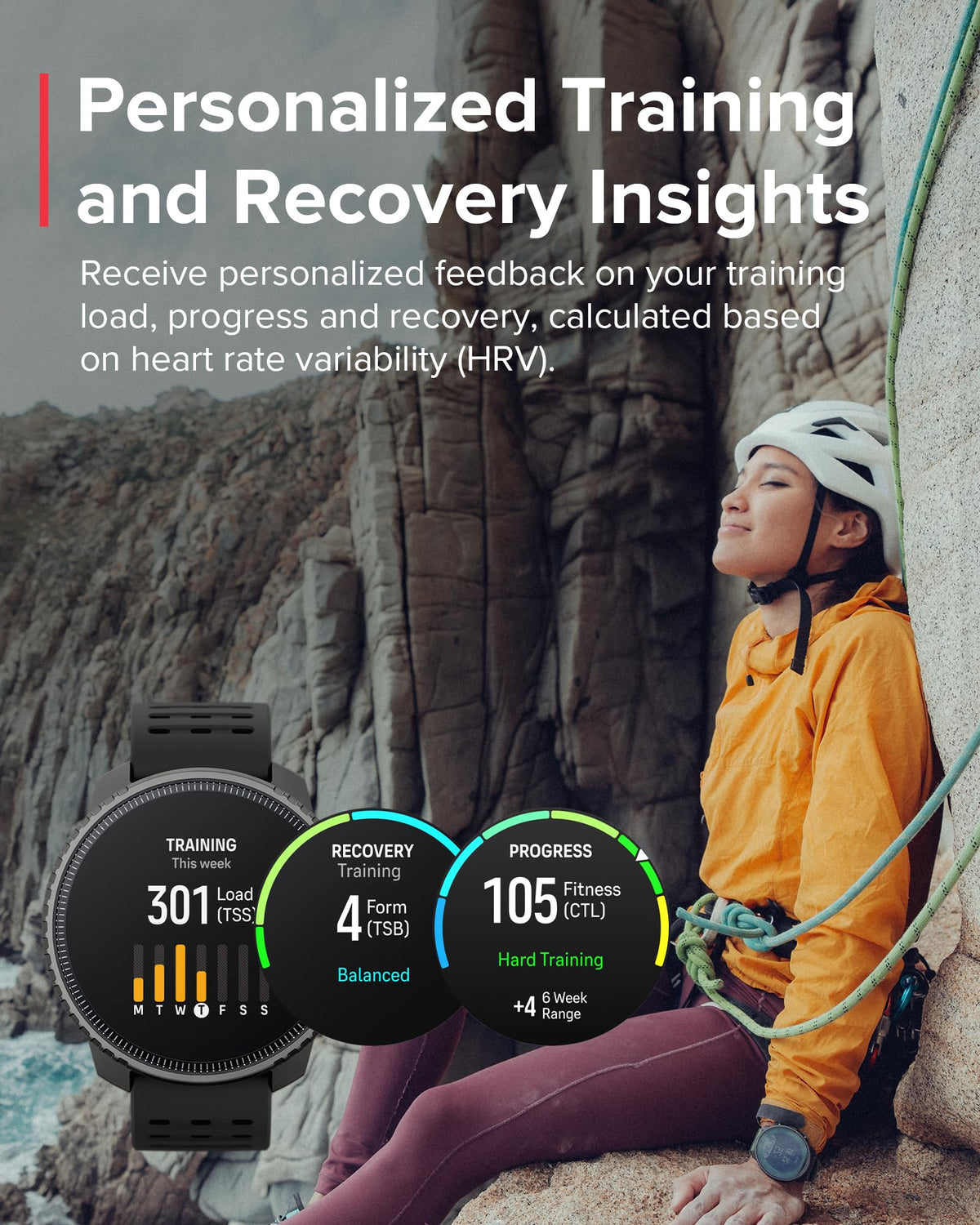 SUUNTO Vertical long battery life shown during tour mode