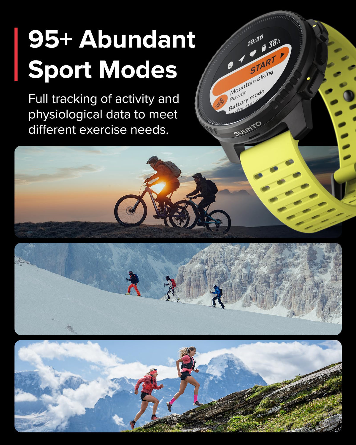 SUUNTO Vertical offline maps show contours and landmarks for navigation