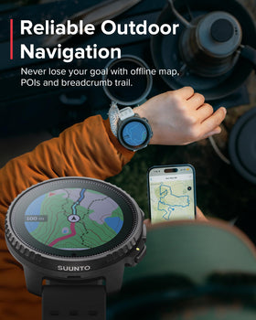 SUUNTO Vertical sapphire lens close-up emphasizing durability