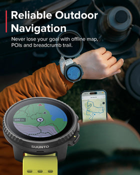 SUUNTO Vertical sapphire lens protects the screen during rugged adventures