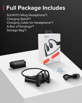 SUUNTO Wing packaging beside phone showing app-controlled lights and pairing