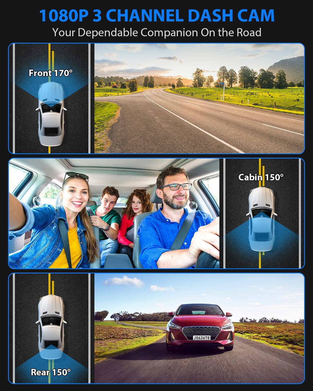 SUVCON dash cam cabin camera delivers clear interior footage at 150°