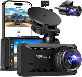 SUVCON dashcam front camera in 4K for clear license plate details and wide coverage.
