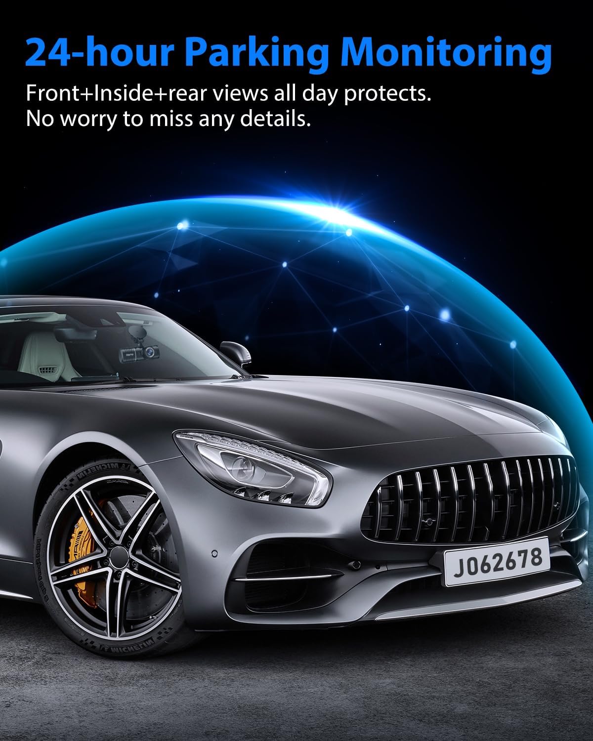 SUVCON dash cam G-sensor parking detects shocks and locks clips