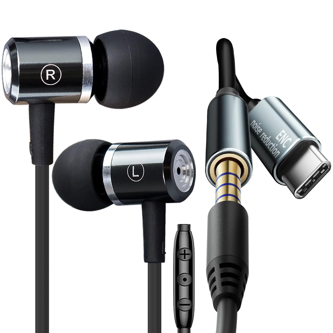 SUYUZREY wired headphones with call noise-canceling for clear conversations
