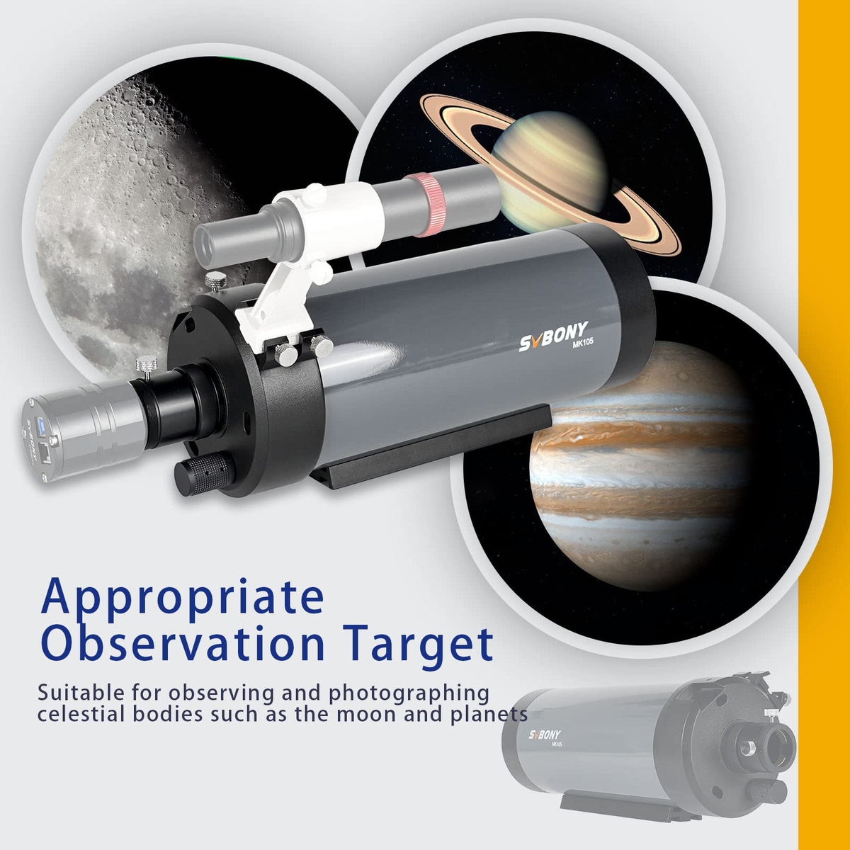 SVBONY MK105 assembled telescope with adapters and mounts.