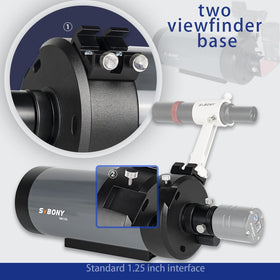SVBONY MK105 160mm 75° dovetail plate enables accessory mounting.
