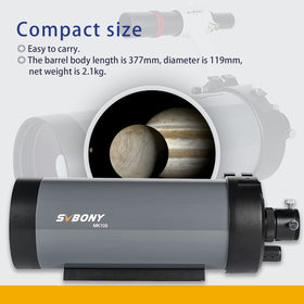 SVBONY MK105 1365mm focal length ideal for planetary detail.