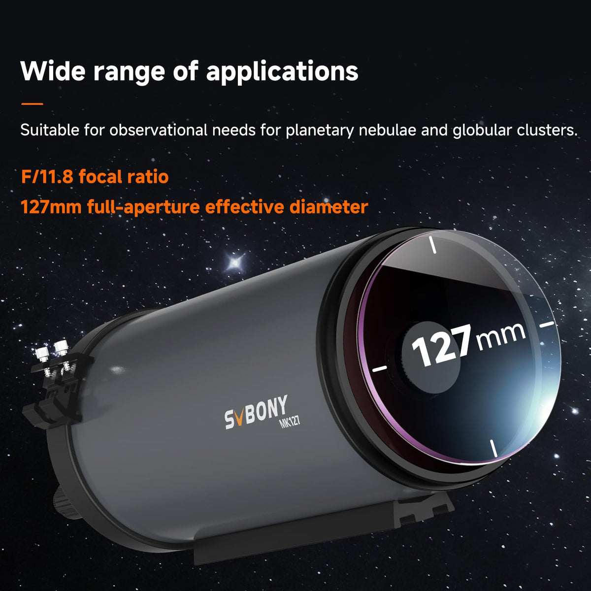 SVBONY MK127 demonstrates 127mm aperture for bright planetary viewing.