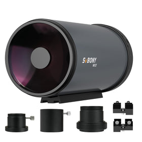 SVBONY MK127 front view, Maksutov-Cassegrain telescope ready for stargazing.