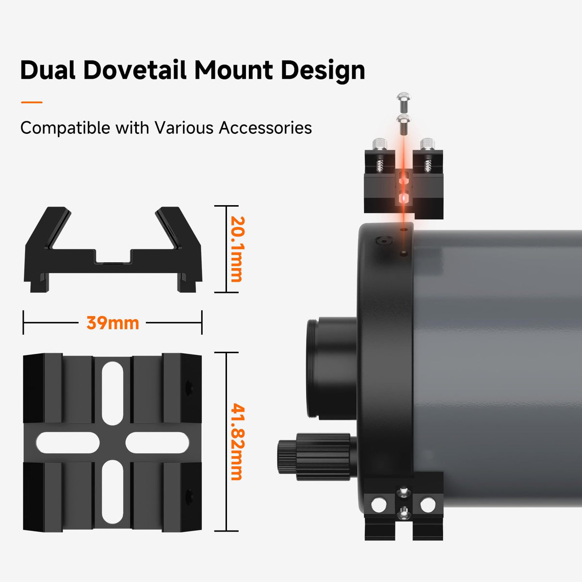 SVBONY MK127 star finder dovetail slot enables quick alignment