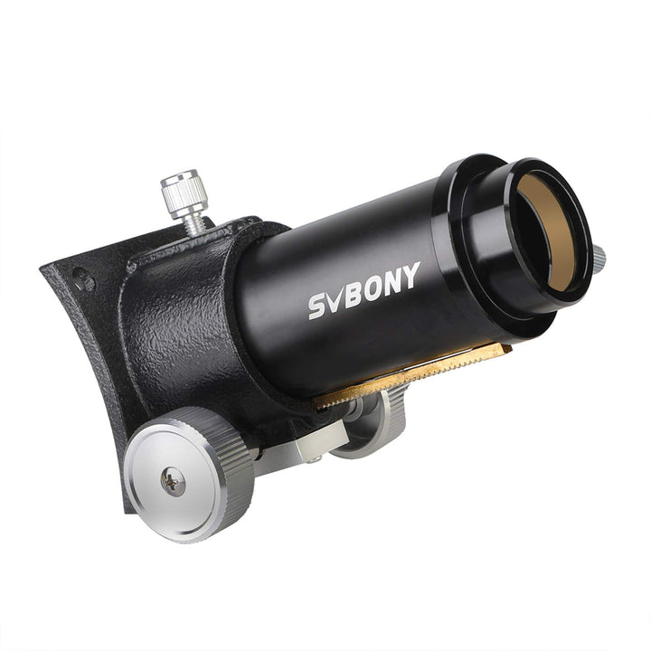 SVBONY focuser front view showing 1.25 inch opening and easy access, improves handling