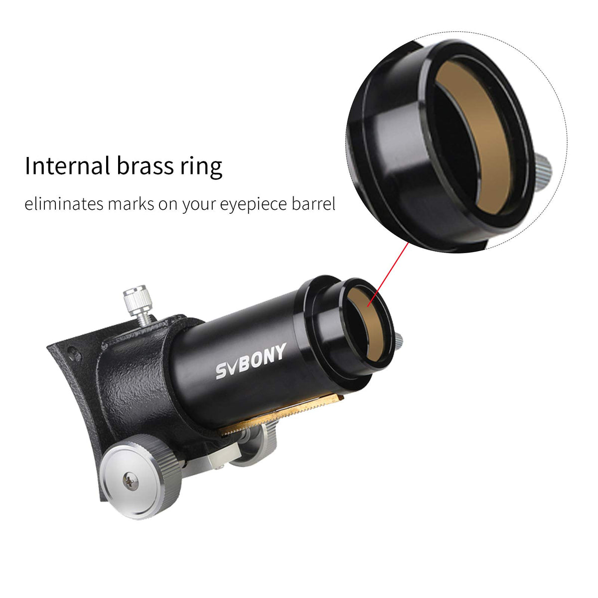 SVBONY image of matted threaded interior reducing reflections and boosting contrast