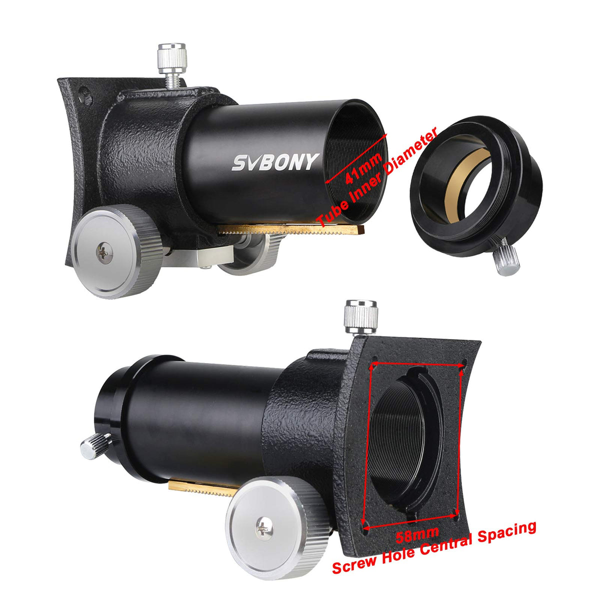 SVBONY focuser mounted on Newtonian telescope illustrating real-world fit and stability