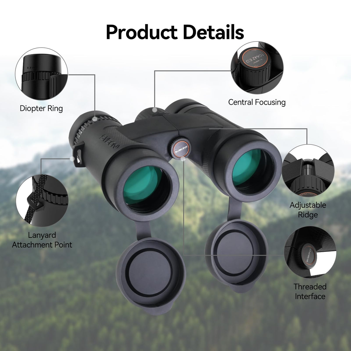 SVBONY SV202 lens cap helps prevent loss during trips