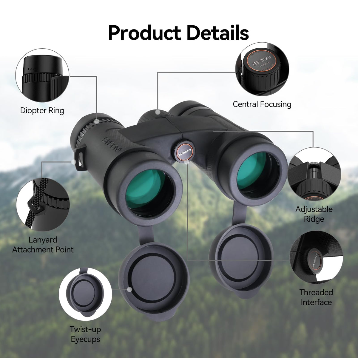 SVBONY SV202 low-light performance coatings visible for dawn and dusk viewing.