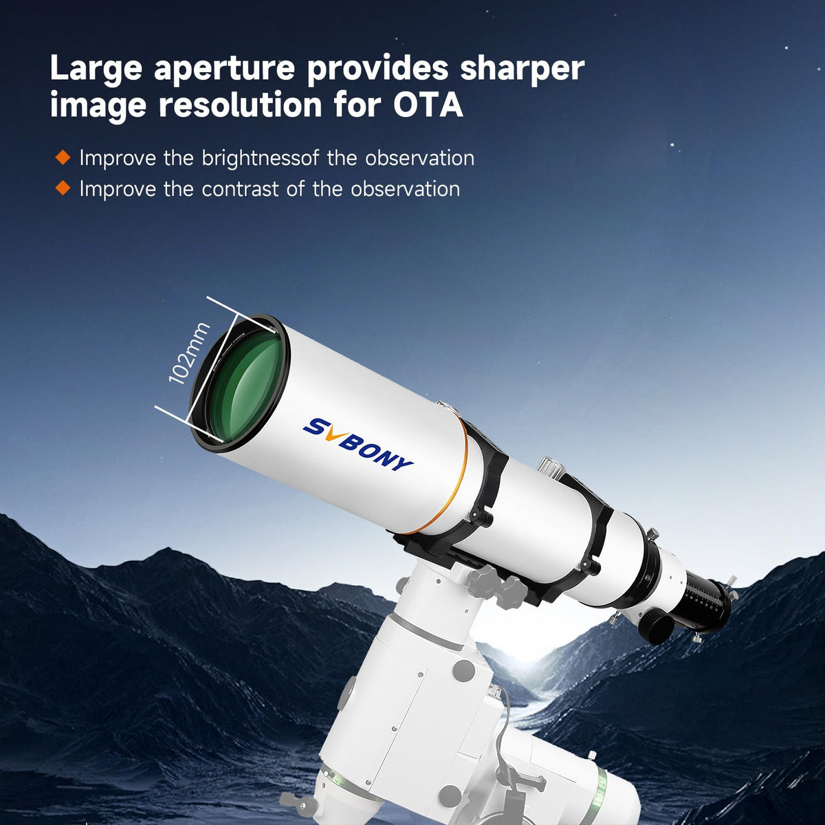 SVBONY SV503 714mm focal length enabling planetary viewing with precision