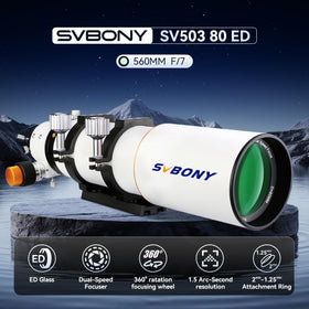 Close-up of SV503 dual-speed focuser enabling precise focusing.