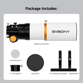 SVBONY SV503 includes 2-inch to 1.25-inch adapter for versatile eyepieces
