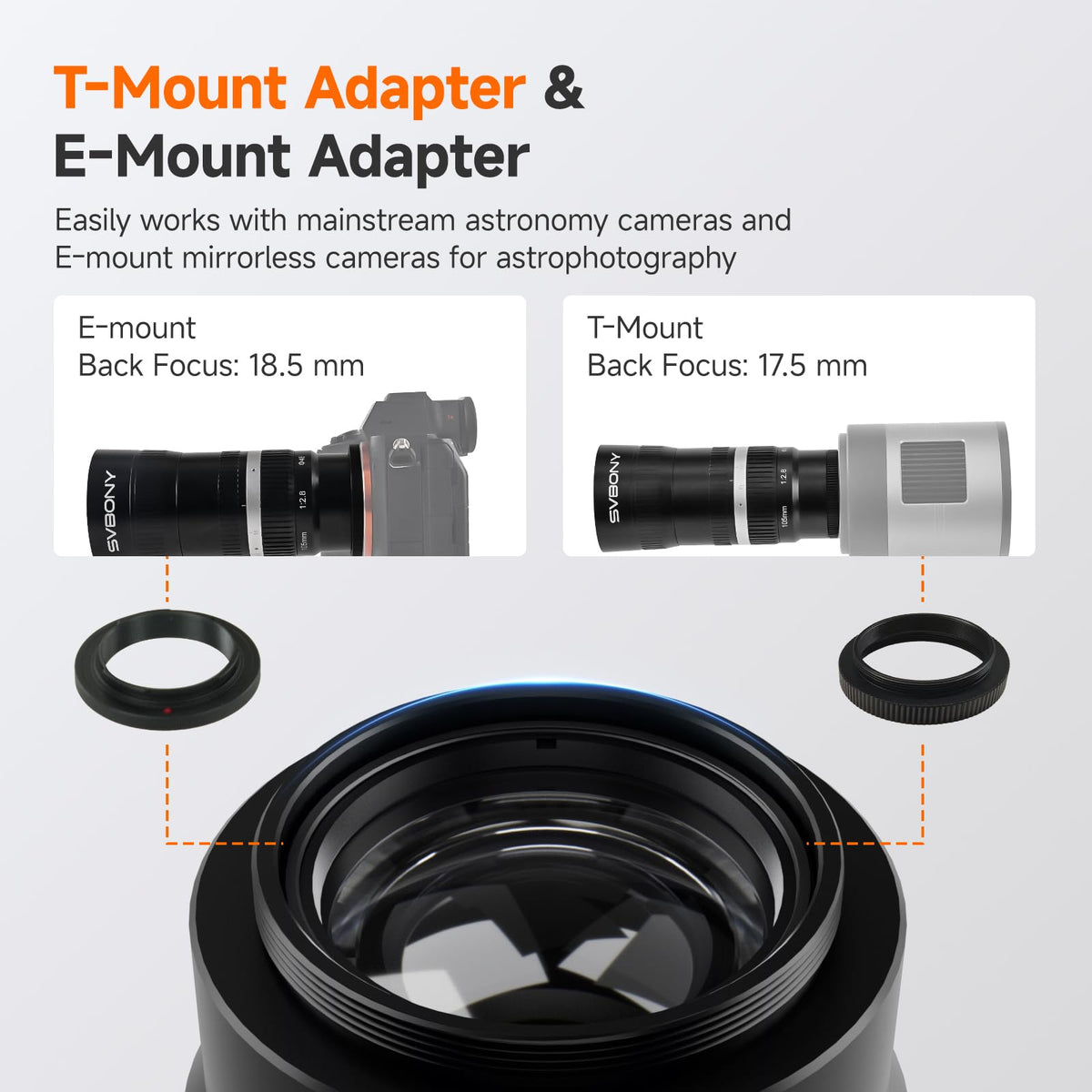SVBONY SV535 APO offers versatile mounting options for trips and mirrorless setups