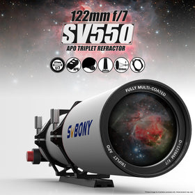 SVBONY SV550 122mm aperture enhances light gathering for brighter deep-sky views.