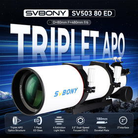 SVBONY SV550 with S-FPL51 glass minimizes blue-edge chromatic aberration.