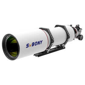 SVBONY SV550 triplet apochromatic lens close-up showing ED glass for crisp, color-corrected stars.