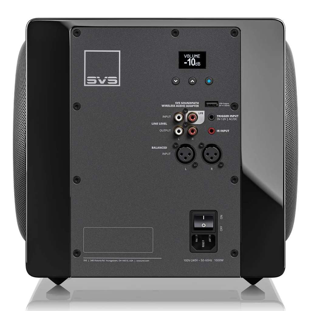 SVS 3000 Micro R Evolution DSP monitors show precise bass tuning.
