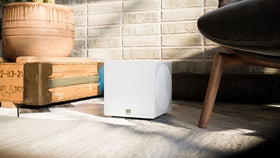 SVS 3000 Micro subwoofer app control enables easy DSP tuning from the sofa.