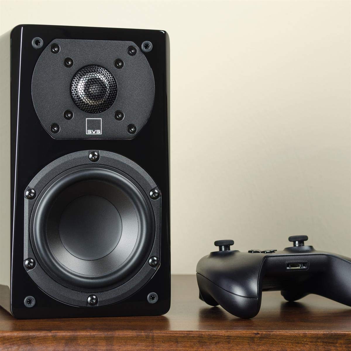 SVS Prime Satellite piano gloss black finish adds elegant style to any room.