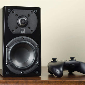 SVS Prime Satellite piano gloss black finish adds elegant style to any room.